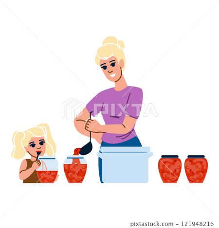 food making homemade jam vector 121948216