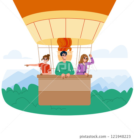 sky hot air balloon ride vector 121948223