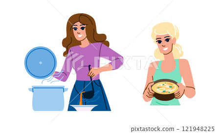 bowl homemade soup vector bowl homemade soup vector 121948225
