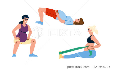 balance pregnant fitness exercises vector 121948293