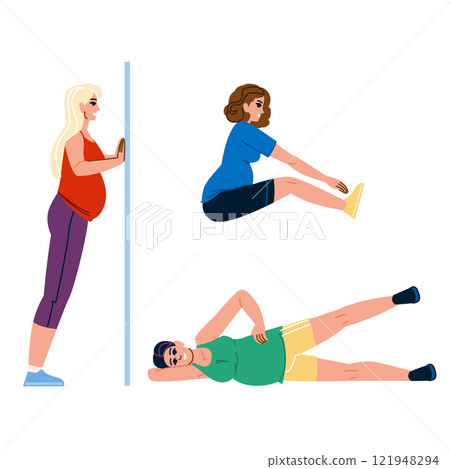 cardio pregnant fitness exercises vector 121948294