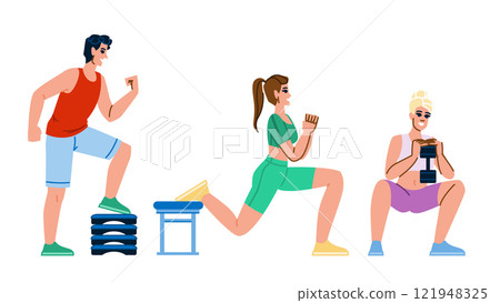 calf fitness exercises leg vector 121948325