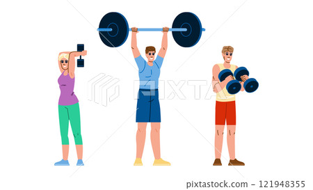 curl fitness exercises arm vector 121948355