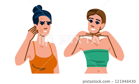 transformation acne before after vector 121948430