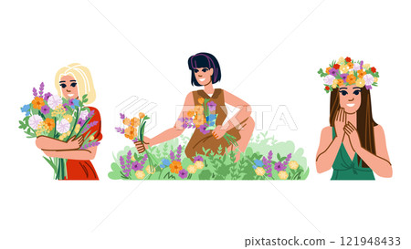spirit wildflower woman vector spirit wildflower woman vector 121948433