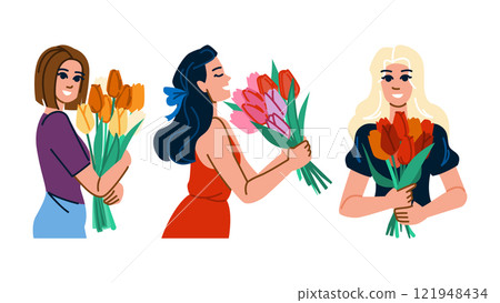 feminine tulip woman vector 121948434