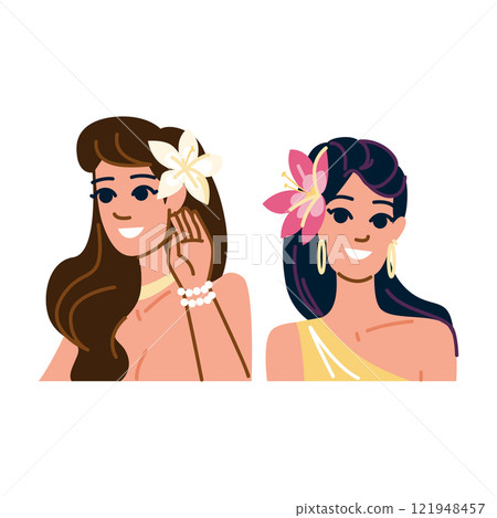 beauty flower ear woman vector beauty flower ear woman vector 121948457