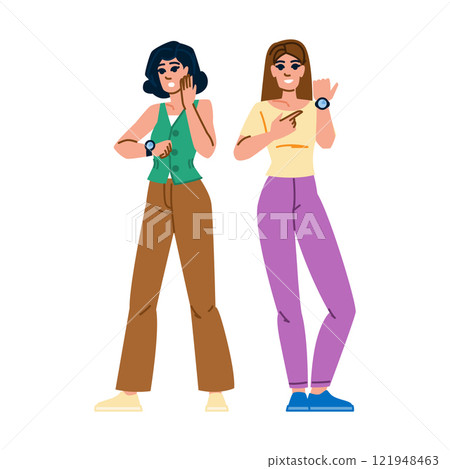 schedule checking time woman vector schedule checking time woman vector 121948463