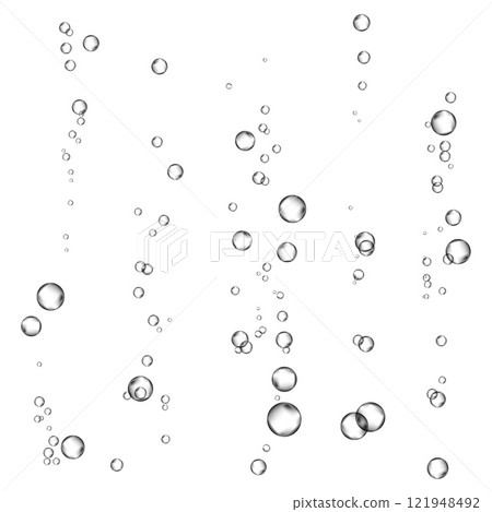 Oxygen air bubbles  flow  in water on white  background. 121948492