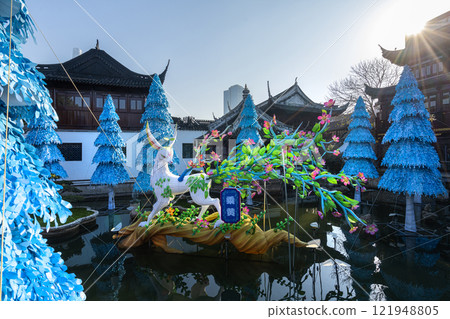 Jiuqu Bridge in Shanghai, China 121948805