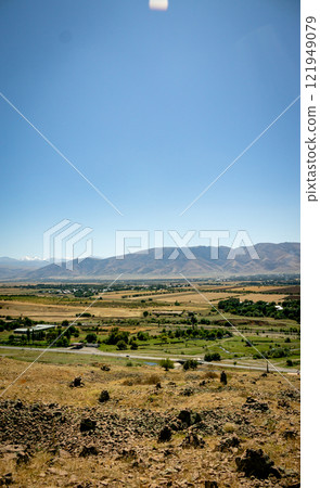 top view of south Kazakhstan nature, mountain and nature view 121949079