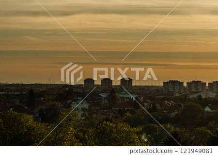 Sunset urban landscape 121949081