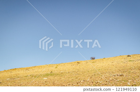 top view of south Kazakhstan nature, mountain and nature view 121949110