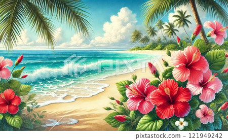 芙蓉和熱帶海 芙蓉和熱帶海 121949242