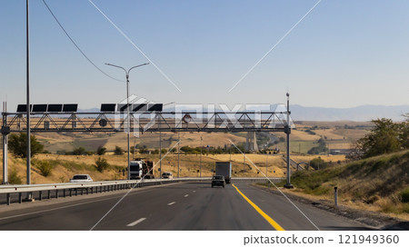 road in the morning, road with Mountain, Kazakhstan road and nature road in the morning, road with Mountain, Kazakhstan road and nature 121949360