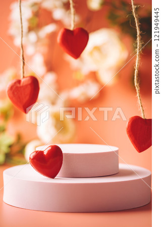 Pink empty podium 121949445