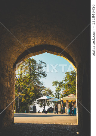 Stone archway silhouette Stone archway silhouette 121949456