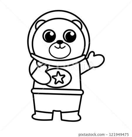 Astronaut Bear Outline Vector Illustration Astronaut Bear Outline Vector Illustration 121949475