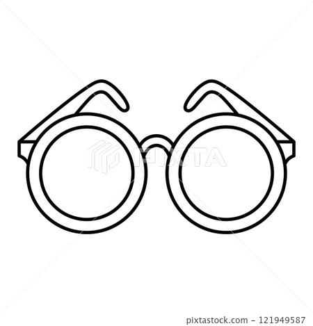 Round Glasses Outline Vector Illustration 121949587