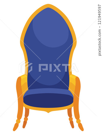 Regal Royal Throne Exudes And Grandeur. Fit For Royalty, These Throne Feature Exquisite Craftsmanship And Luxurious Upholstery. Icon 121949597