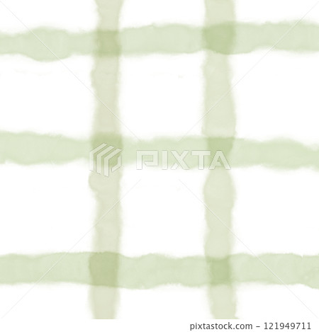 Sage Green Plaid Gingham Hand Drawn Background Pattern Overlay 121949711