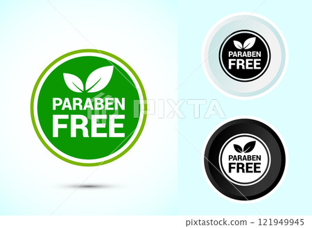 Paraben free icon design illustration, Suitable for natural product label Paraben free icon design illustration, Suitable for natural product label 121949945