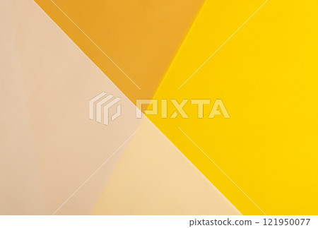 Yellow, beige, and orange paper background with a warm gradient and diagonal translucent layers. 121950077
