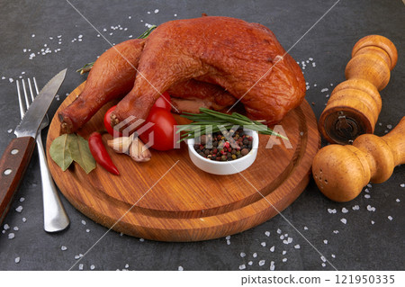 Smoked chicken thighs Smoked chicken thighs 121950335