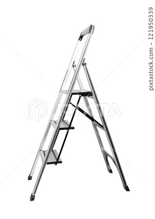 Metal ladder on white Metal ladder on white 121950339