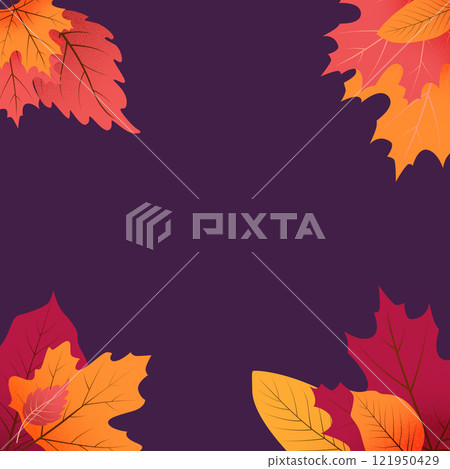 Autumn Leaves Vivid Frame. Vector Illustration 121950429