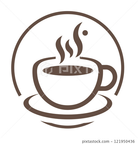 Coffee Cup Circle Logo. Vector Illustration Coffee Cup Circle Logo. Vector Illustration 121950436