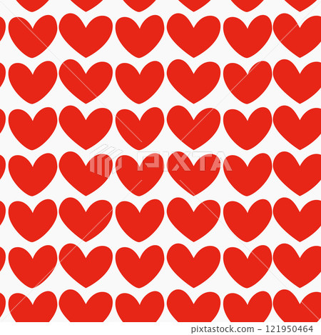 Red heart pattern design for romantic occasions and celebrations with a vibrant and playful appearance 121950464