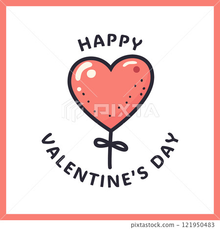 Cute heart-shaped balloon design for Valentine's Day celebration with festive typography and cheerful colors Cute heart-shaped balloon design for Valentine's Day celebration with festive typography and cheerful colors 121950483