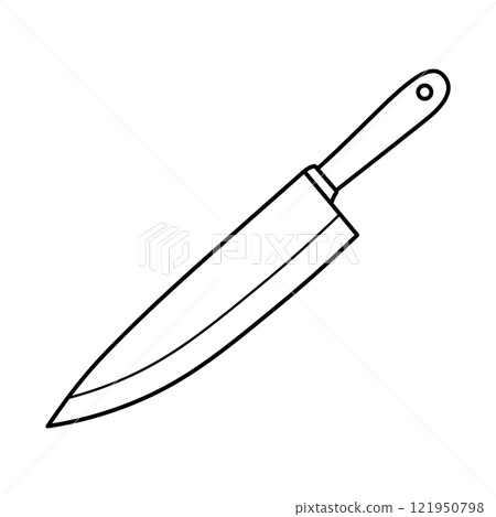 Kitchen Knife Outline Vector Illustration 121950798