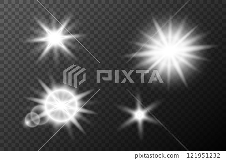 set of glow light effect stars bursts 121951232