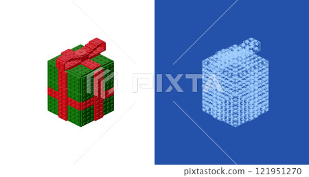 Gift box blueprint project idea and implementation. Vector 121951270