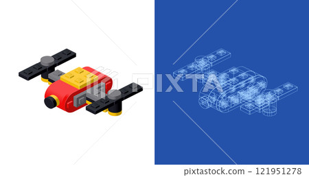 Drone blueprint project idea and implementation. Vector Drone blueprint project idea and implementation. Vector 121951278