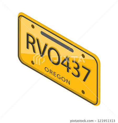 3D Isometric Flat Vector Set of License Plates, Collection from Various US States. Item 1 3D Isometric Flat Vector Set of License Plates, Collection from Various US States. Item 1 121951313