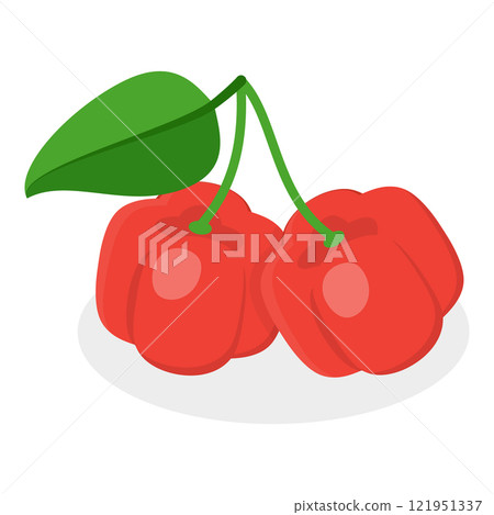 3D Isometric Flat Vector Set of Berries, Healthy Detox Natural Products. Item 1 121951337