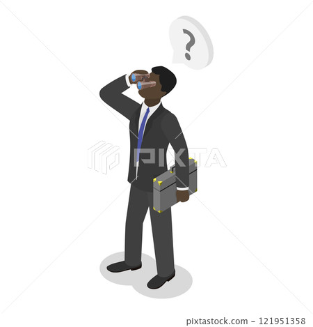 3D Isometric Flat Vector Illustration of Bad Communication, Looking on Opposite Directions. Item 3 3D Isometric Flat Vector Illustration of Bad Communication, Looking on Opposite Directions. Item 3 121951358