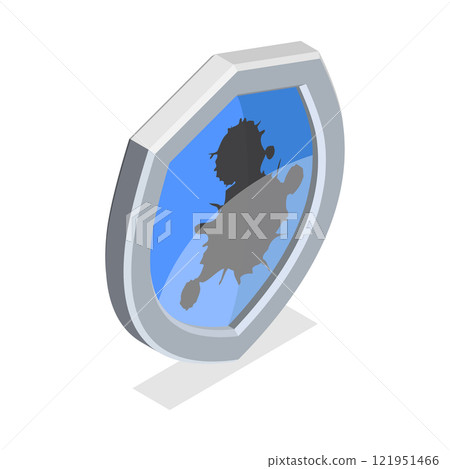 3D Isometric Flat Vector Set of Protection Proof, Signs of Resistance to External Infulence. Item 3 121951466
