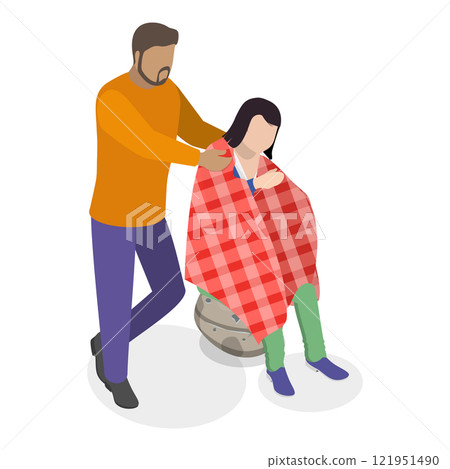 3D Isometric Flat Vector Illustration of Medical First Aid, Emergency procedures, and rescue scenarios. Item 3 121951490