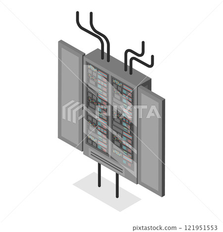 3D Isometric Flat Vector Set of Tools Of Electrician, Professional Equipment. Item 6 3D Isometric Flat Vector Set of Tools Of Electrician, Professional Equipment. Item 6 121951553