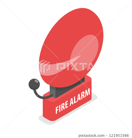 3D Isometric Flat Vector Set of Fire Alarm Equipment, Prevention, Emergency. Item 7 3D Isometric Flat Vector Set of Fire Alarm Equipment, Prevention, Emergency. Item 7 121951566