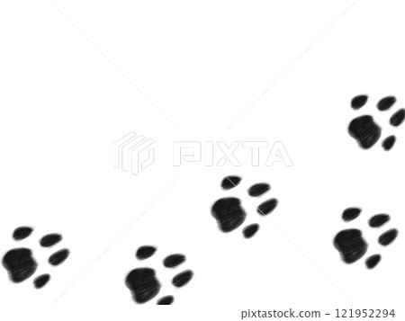 Cute paw prints Cute paw prints 121952294