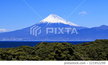 Suruga Bay and snow-capped mountains as seen from Toda Suruga Bay and snow-capped mountains as seen from Toda 121952299