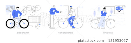 Bike rental isolated cartoon vector illustrations se 121953027
