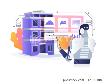 AI-Streamlined Staff Scheduling abstract concept vector illustration. 121953083