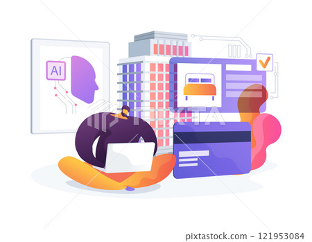 AI-Enhanced Reservation Management abstract concept vector illustration. 121953084