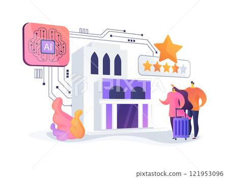 AI-Personalized Guest Experience abstract concept vector illustration. 121953096